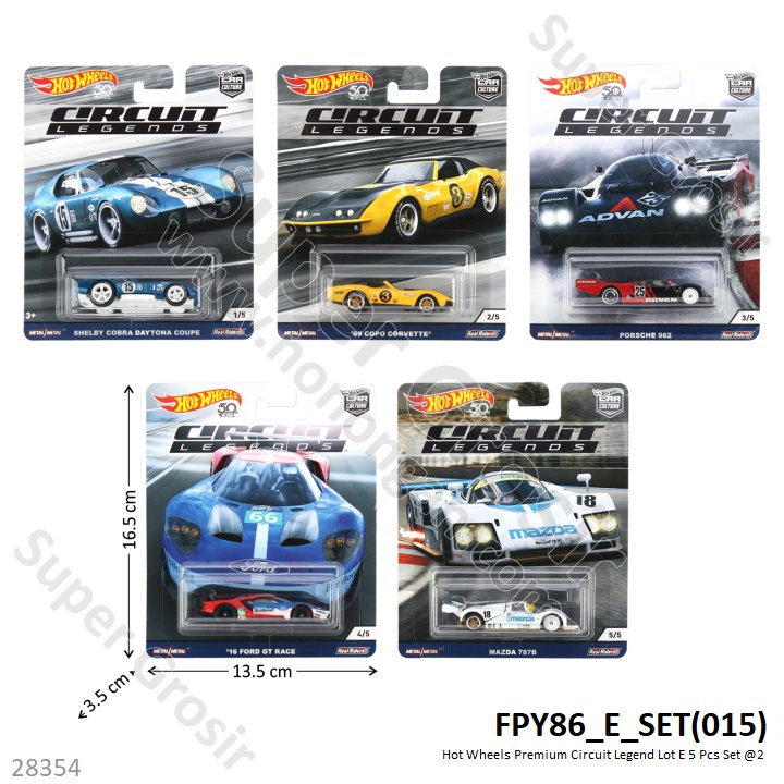 Hot Wheels Circuit Legends 1 Set Isi 5 Pcs Ktg Opp @2
