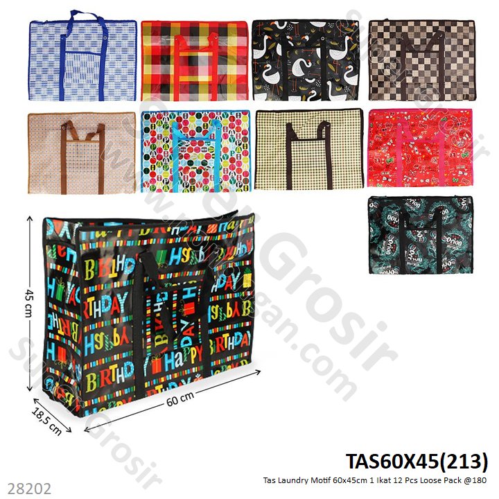 Tas Laundry Motif 60x45 cm 1 Ikat 12 Pcs Loose Pack @120