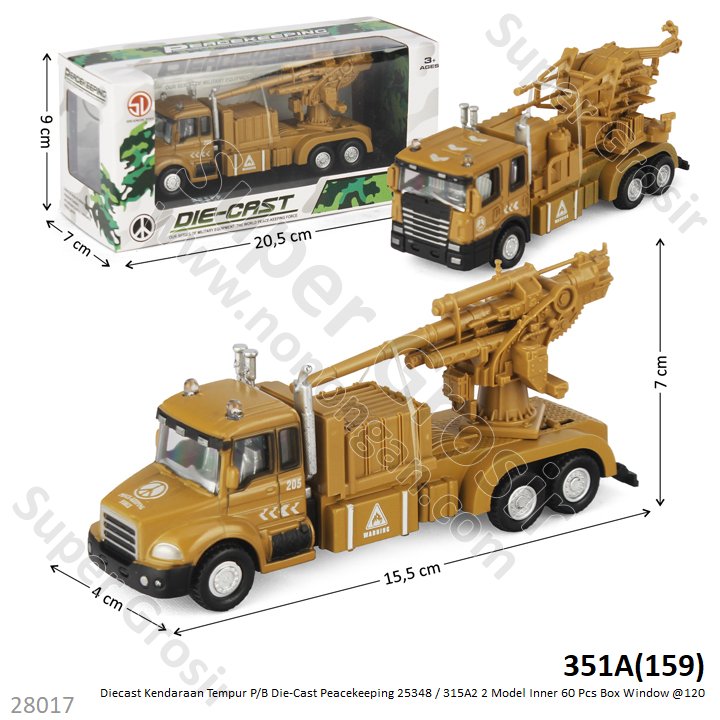 Diecast Kendaraan Tempur P/B Die-Cast Peacekeeping 25348 / 315A2 2 Model Inner 60 Pcs Box Window @120