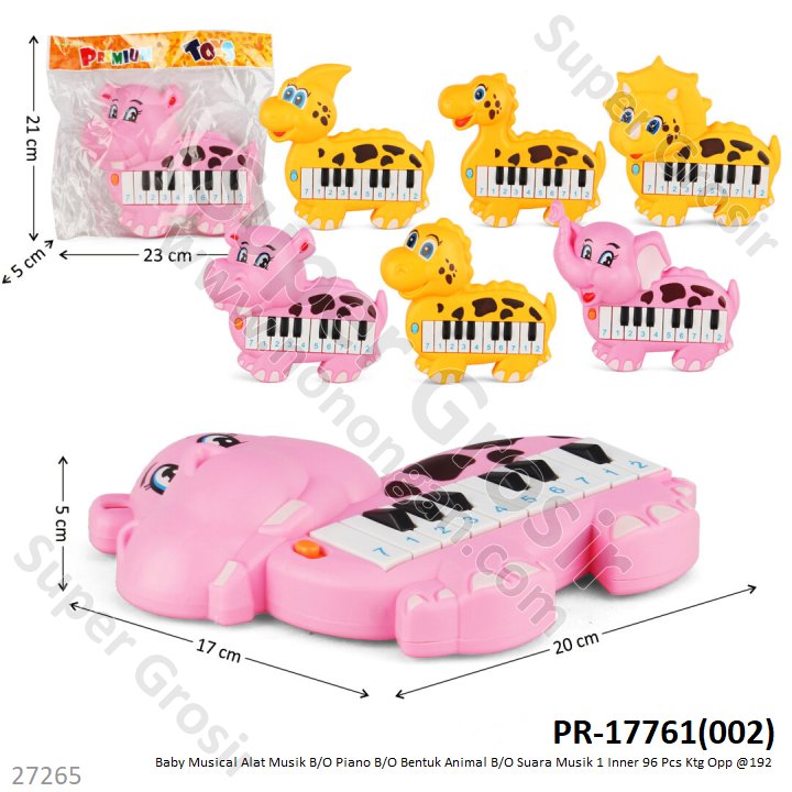 Piano Hewan B/O Suara Musik 1 Inner 96 Pcs Ktg Opp @192
