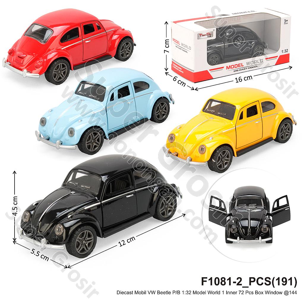 Diecast Mobil VW Beetle P/B 1:32 Model World 1 Inner 72 Pcs Box Window @144