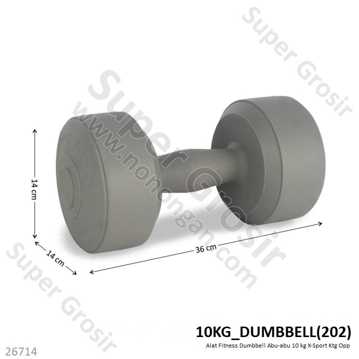 Dumbbell Abu-abu 10 kg X-Sport Ktg Opp