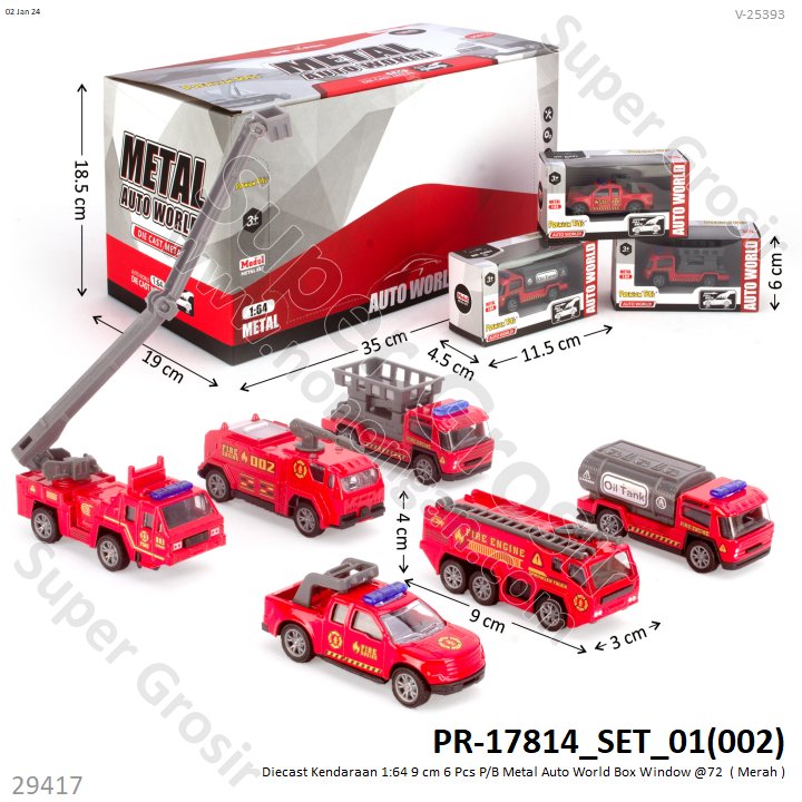 Diecast Mobil Skala Hot Wheels 1:64 Kendaraan P/B 9 cm Metal Auto World 1 Set 6 Pcs Box Window @432