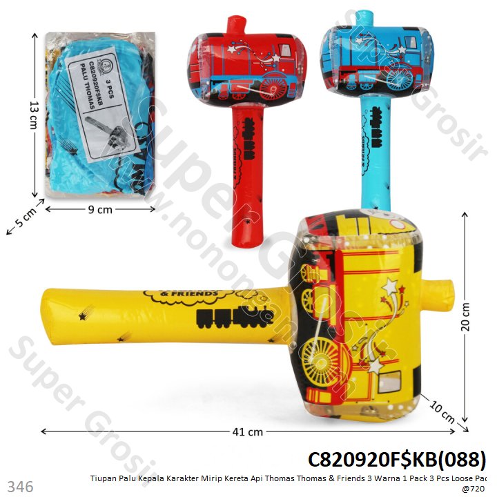 Mainan Tiup Palu Kepala Kereta Thomas 1 Pack Kecil 3 Pcs 1 Pack Besar 12 Pcs 1 Ikat 24 Pcs Loose Pack @720