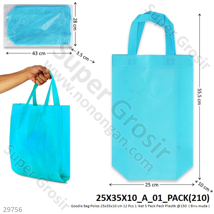 Goodie Bag Polos 25x35x10 cm 12 Pcs 1 Ikat 5 Pack Pack Plastik @150