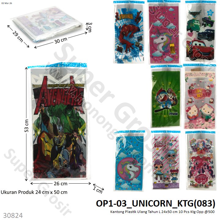 Kantong Plastik Ulang Tahun L 24x50 cm 10 Pcs Ktg Opp @500