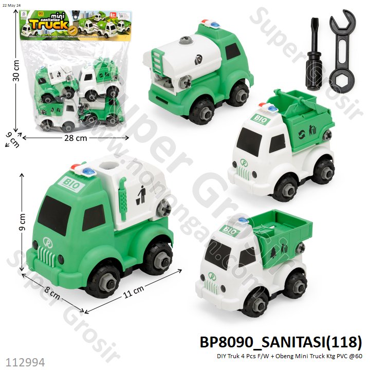 DIY Truk Set 4 Pcs + Obeng F/W Mini Truck Ktg PVC @60