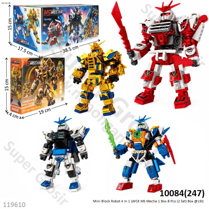 Mini Block Robot 4 In 1 LWCK MS Mecha 1 Box 8 Pcs (2 Set) Box @192