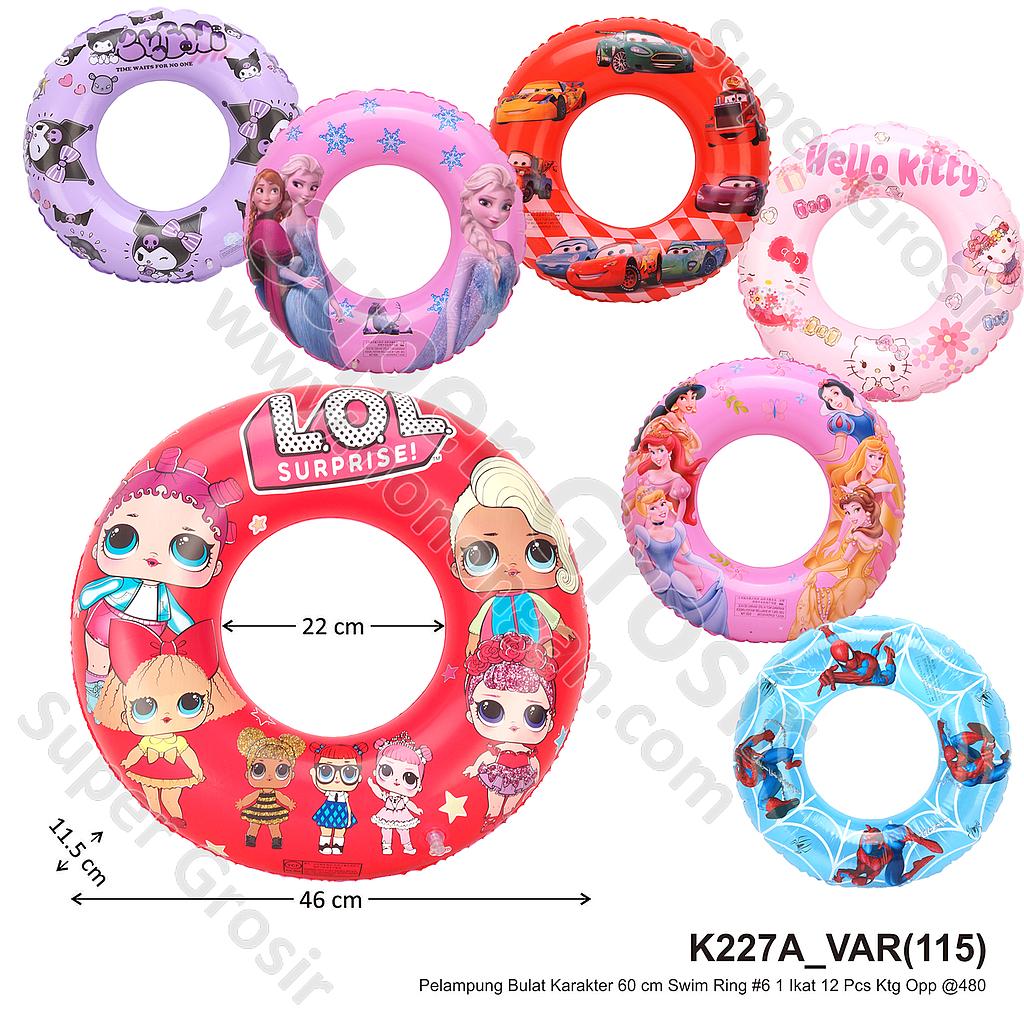 Pelampung Bulat Karakter 60 cm Swim Ring #6 1 Ikat 12 Pcs Ktg Opp @480