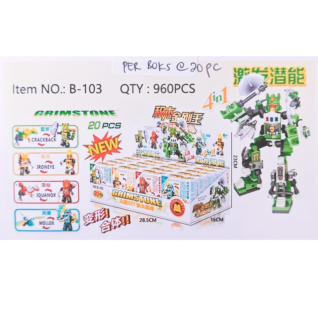 (ONLINE) Mini Block Robot Deform Grimstone / Volcanicon Box @1