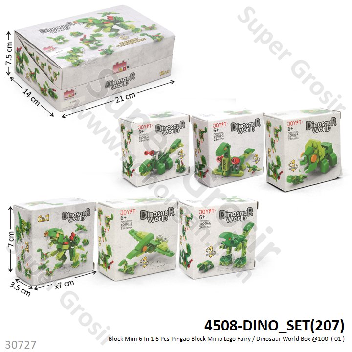 Nano Block 6 In 1 Pingao Block Fairy / Dinosaur World 6 Model 1 Box 12 Pcs Box @100