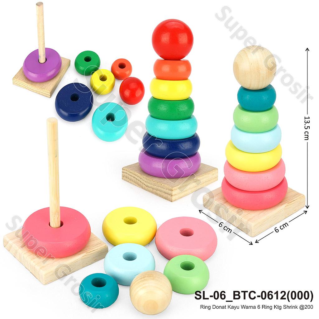Ring Donat Kayu Warna 6 Ring Ktg Shrink @200