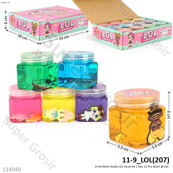 Slime Botol Kotak LOL Surprise 1 Box 12 Pcs Botol @240