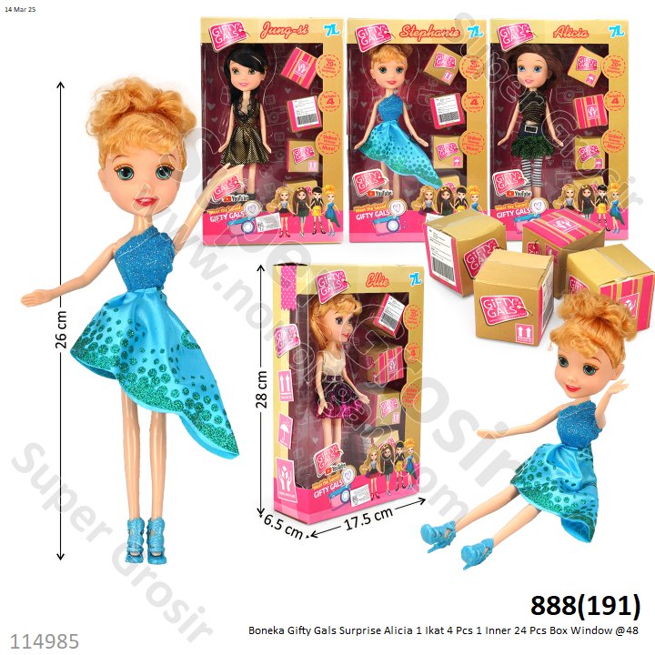 Boneka Gifty Gals Surprise 4 Model 1 Ikat 4 Pcs 1 Inner 24 Pcs Box Window @48