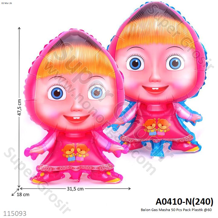 Balon Gas Masha 50 Pcs Pack Plastik @60 