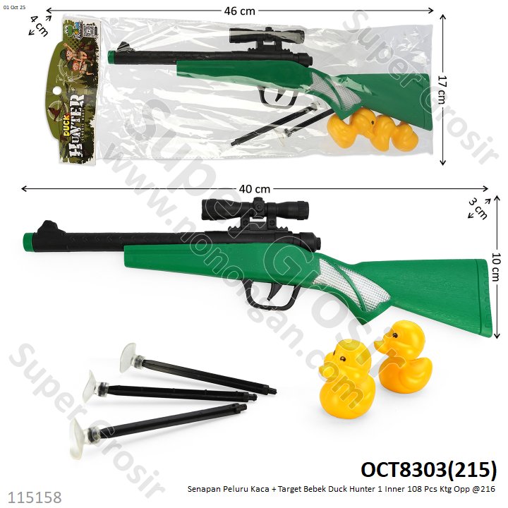 Senapan Peluru Kaca + Target Bebek Duck Hunter 1 Inner 108 Pcs Ktg Opp @216