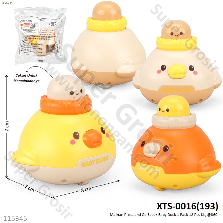Mainan Press and Go Bebek Baby Duck 1 Pack 12 Pcs Ktg @360