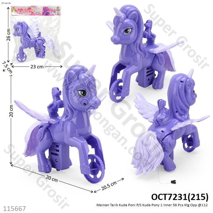 Mainan Tarik Kuda Poni P/S Kuda Pony 1 Inner 56 Pcs Ktg Opp @112