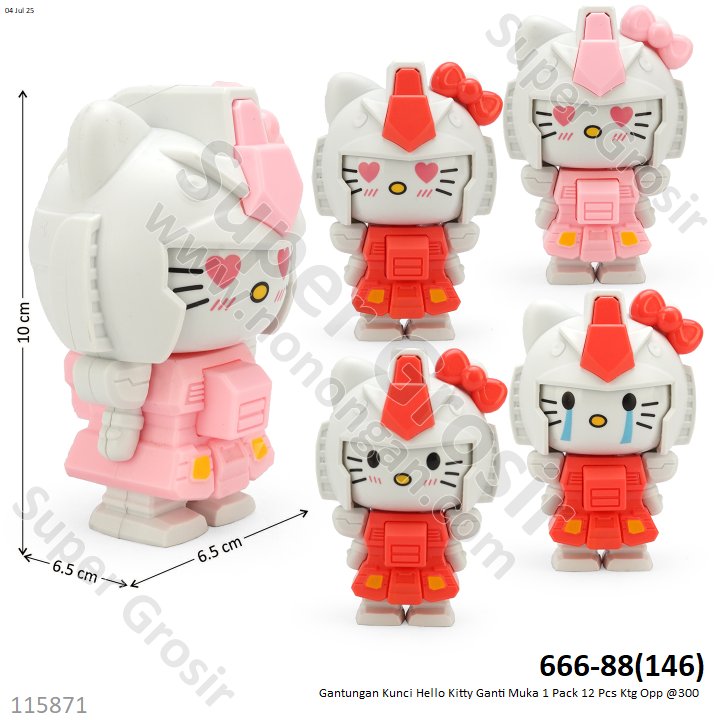 Boneka Ganti Muka Hello Kitty 2 in 1 Gantungan Kunci 1 Pack 12 Pcs Ktg Opp @300 