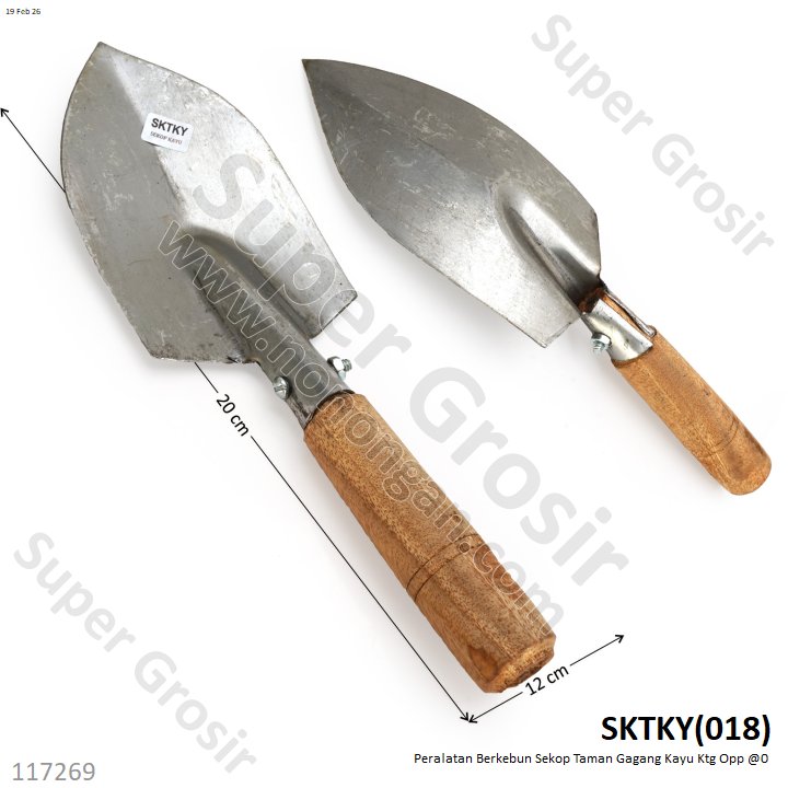 Peralatan Berkebun Sekop Taman Gagang Kayu Ktg Opp @100