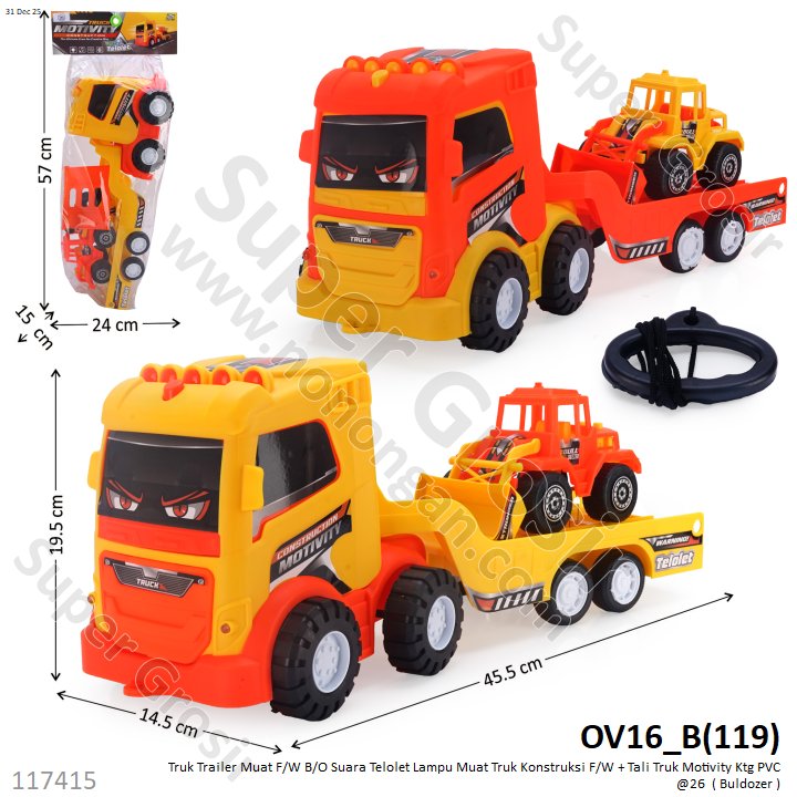 Truk Trailer Muat F/W B/O Suara Telolet Lampu Muat Truk Konstruksi F/W + Tali Truk Motivity Ktg PVC @26