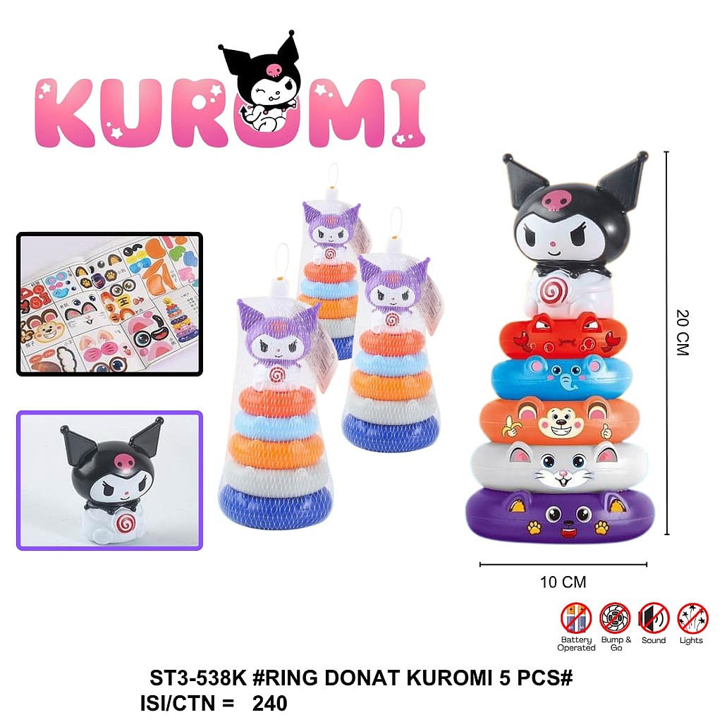 Ring Donat Kepala Karakter Sanrio 4 Ring 1 Inner 120 Pcs Jala @240