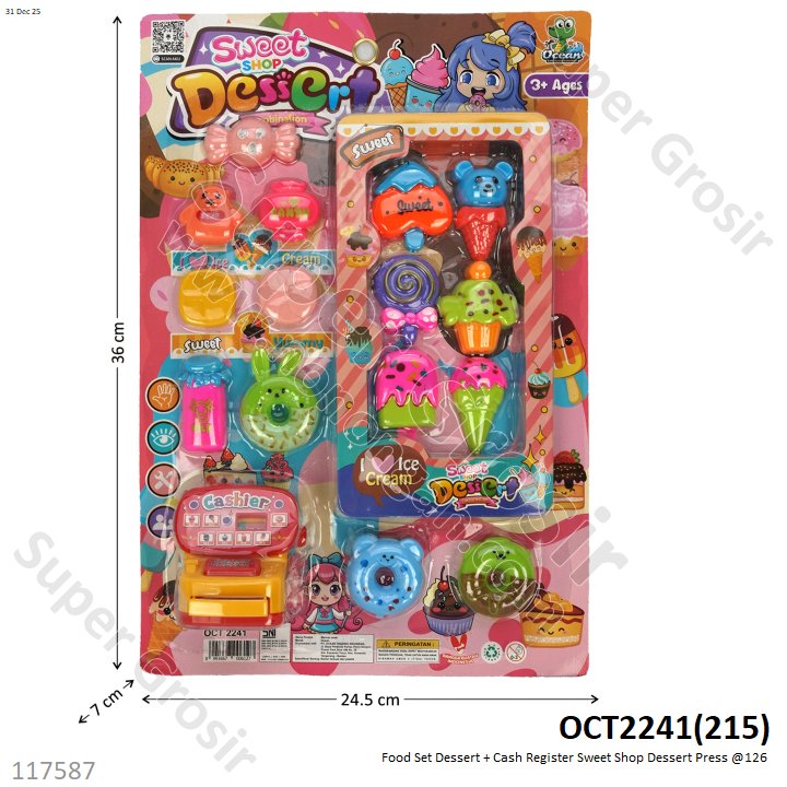 (OBRAL) Food Set Dessert + Cash Register Sweet Shop Dessert Ktg @126