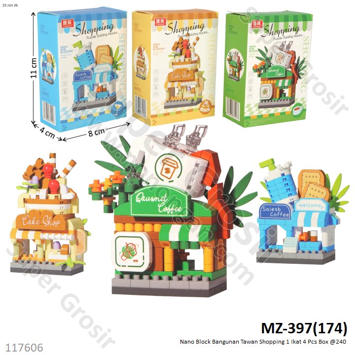 Nano Block Bangunan Tawan Shopping JS617B2 1 Ikat 3 Pcs Box @240