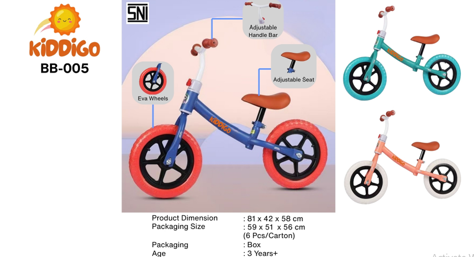 Tunggangan Sepeda Balance Bike Kiddigo Box @6