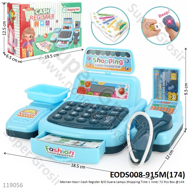 Mainan Kasir Cash Register B/O Suara Lampu Shopping Time 1 Inner 72 Pcs Box @144