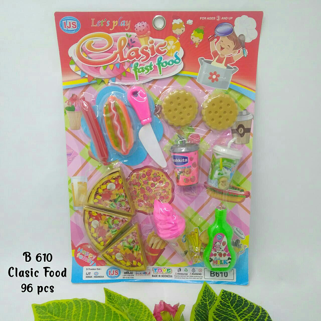Food Set Pizza Hot Dog Clasic Fast Food Press @96