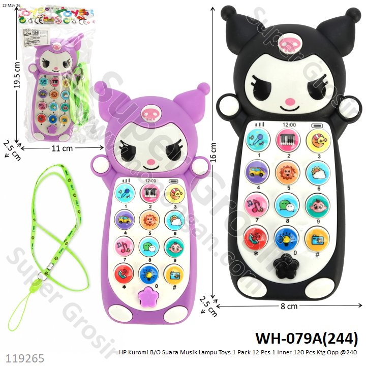 HP Kuromi B/O Suara Musik Lampu Toys 1 Pack 12 Pcs 1 Inner 120 Pcs Ktg Opp @240