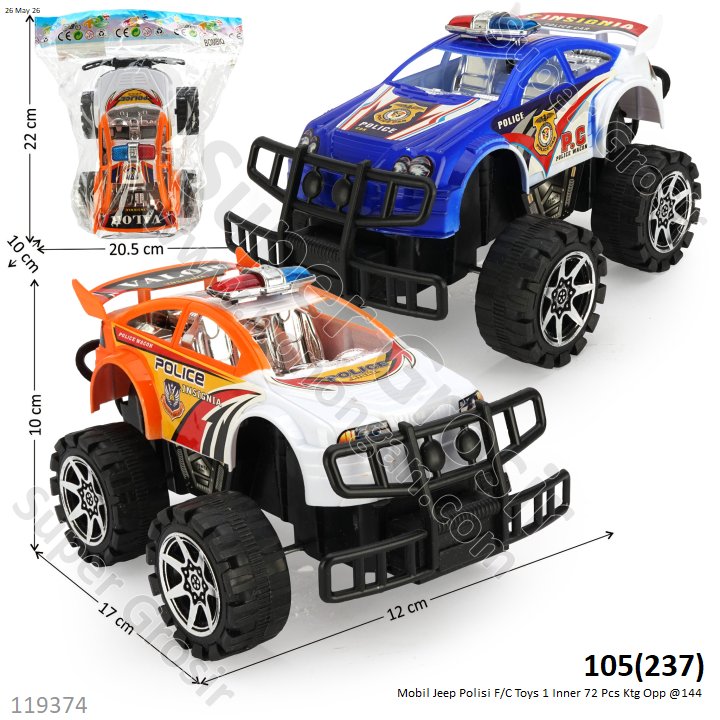 Mobil Jeep Polisi F/C Toys 1 Inner 72 Pcs Ktg Opp @144