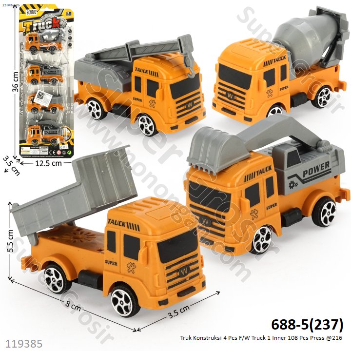 Truk Konstruksi 4 Pcs F/W Truck 1 Inner 108 Pcs Press @216