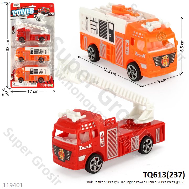 Truk Damkar 3 Pcs P/B Fire Engine Power 1 Inner 84 Pcs Press @168