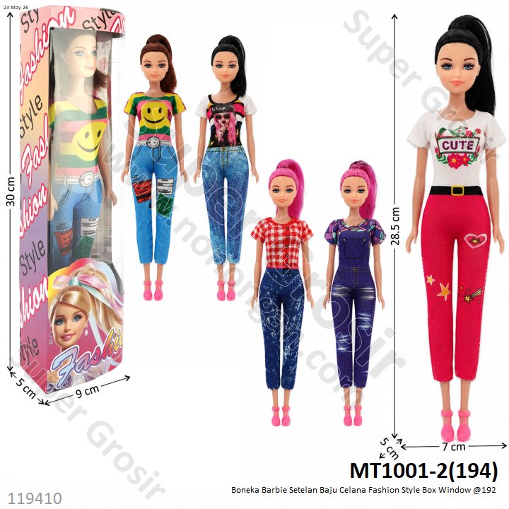 Boneka Barbie Setelan Baju Celana Fashion Style Box Window @192