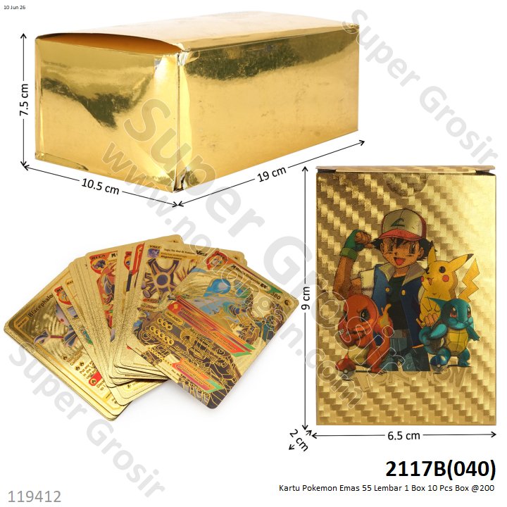 Kartu Pokemon Emas 55 Lembar 1 Box 10 Pcs Box @200