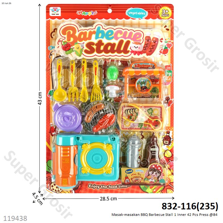 Masak-masakan BBQ Barbecue Stall 1 Inner 42 Pcs Press @84
