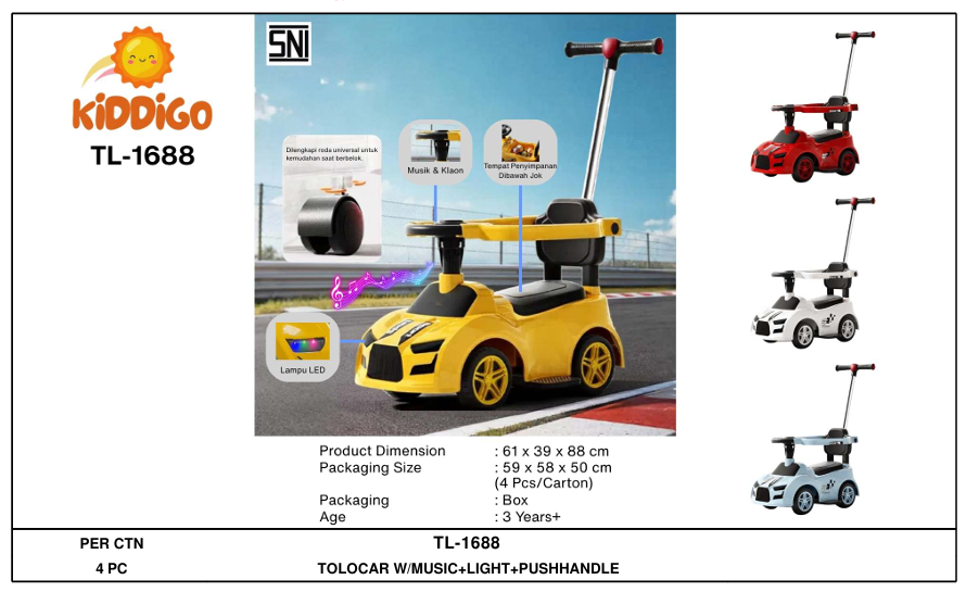 Tunggangan Mobil B/O Musik Lampu + Dorongan Ktg Opp @7