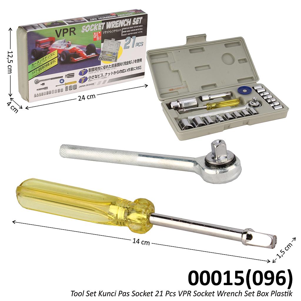 Kunci Socket Ring Pas 21 Pcs VPR Socket Wrench Set Box Plastik @24