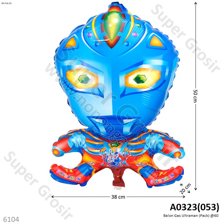 (Obral) Balon Gas Ultraman (Tidak Untuk Diisi Gas) Isi 50 Pcs Pack Plastik @60