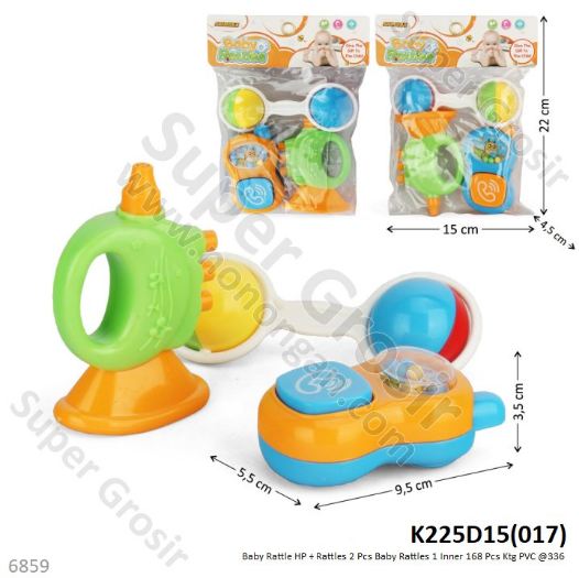Baby Rattle Set HP dan Terompet Baby Rattles 1 Inner 168 Pcs Ktg PVC @336
