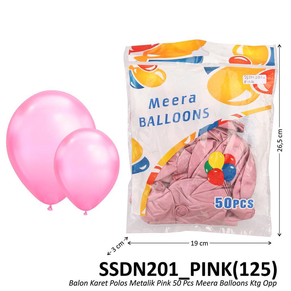 Balon Karet Polos Metalik 50 Pcs Pink Meera Balloons Ktg Opp @25