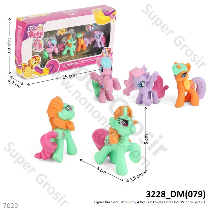 Figure Kuda Poni 4 Pcs Fun Lovely Horse Box Window @120