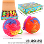 Squeaker Bola Duri Tali B/O Lampu 8 cm Flashing Spiky Ball 1 Box 12 Pcs Loose Pack @360